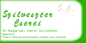 szilveszter cserei business card